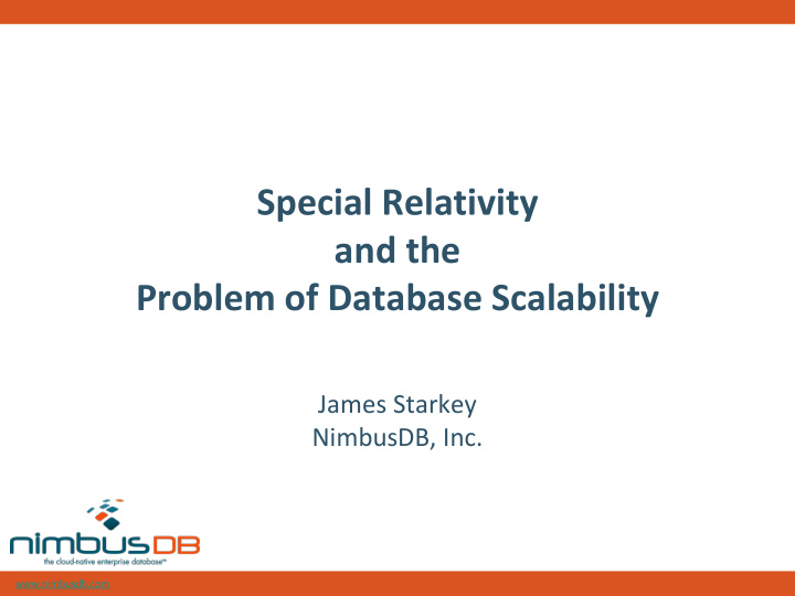 special relativity and the problem of database scalability