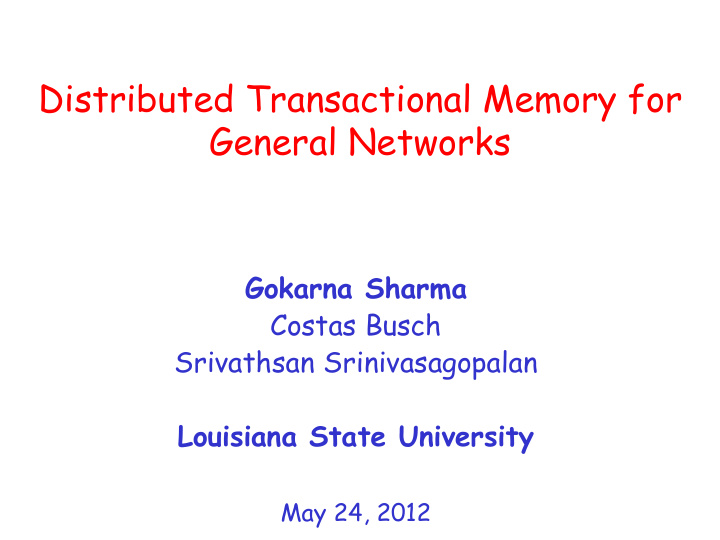 distributed transactional memory for