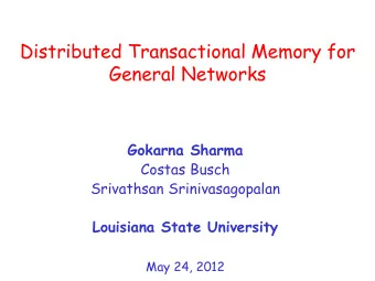 Distributed Transactional Memory for  General Networks  Gokarna Sharma  Costas Busch  Srivathsan