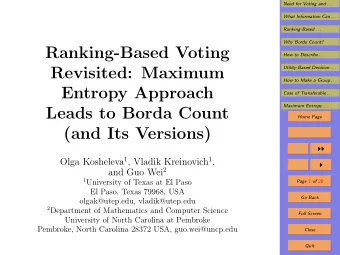 Ranking-Based Voting  How to Describe . . .  Revisited: Maximum  Utility-Based Decision . . .  How