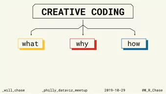 CREATIVE CODING  what  why  how  how  how  how  _will_chase  _philly_dataviz_meetup  2019-10-29