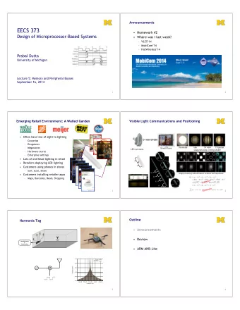 EECS 373  Homework #2  Design of Microprocessor-Based Systems  Where was I last week?