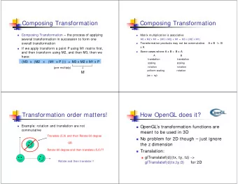 Composing Transformation  Composing Transformation  Composing Transformation  the process of