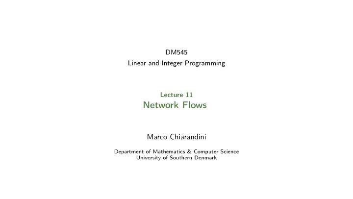 network flows