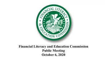 October 6, 2020  Financial Literacy and Education Commission (FLEC)  National Strategy for