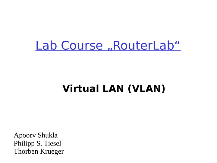 lab course routerlab