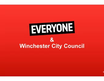 &amp;  Winchester City Council  EA Winchester Mobilisation  ompleted: ipment fit out ( e.g. Sports