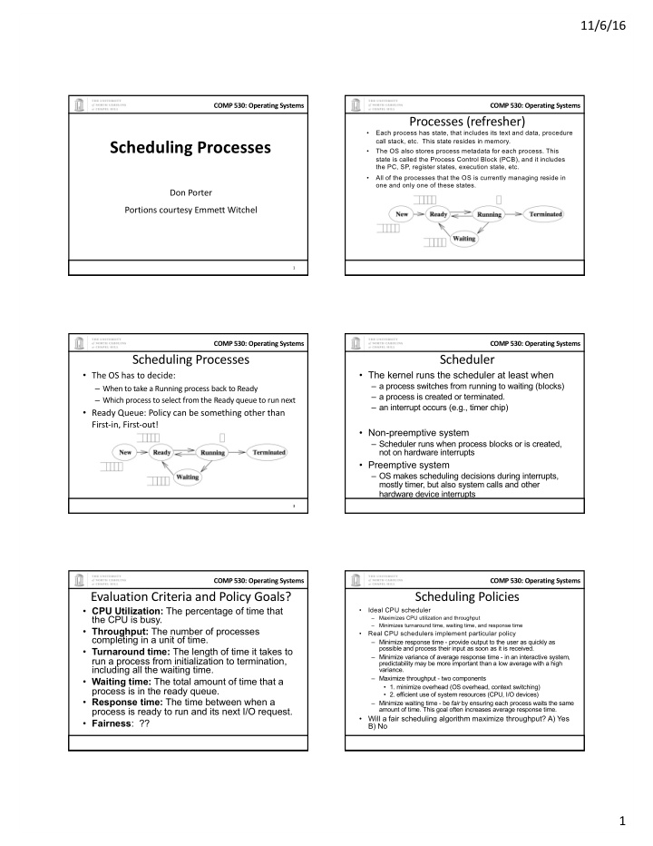 scheduling processes