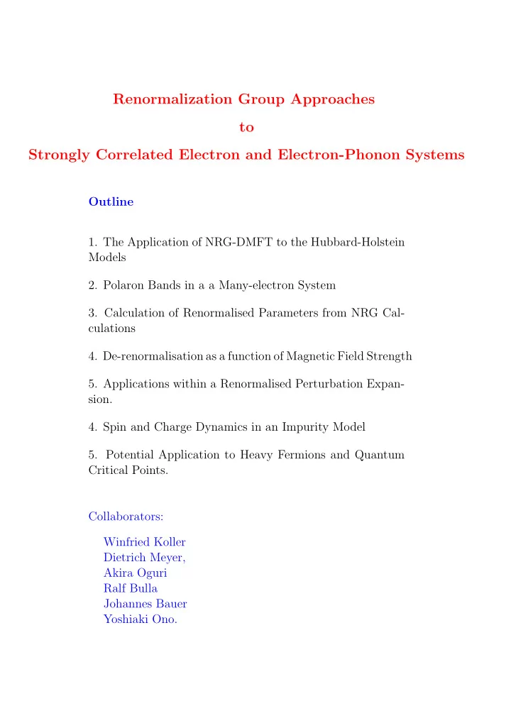 renormalization group approaches to strongly correlated