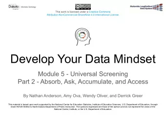 Develop Your Data Mindset  Module 5 - Universal Screening  Part 2 - Absorb, Ask, Accumulate, and