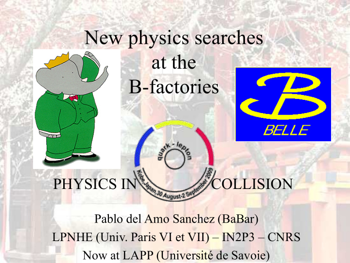 new physics searches at the b factories
