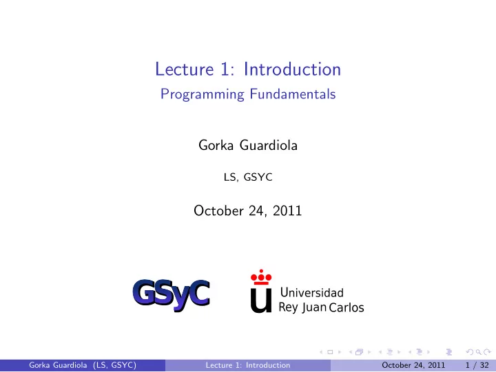 lecture 1 introduction