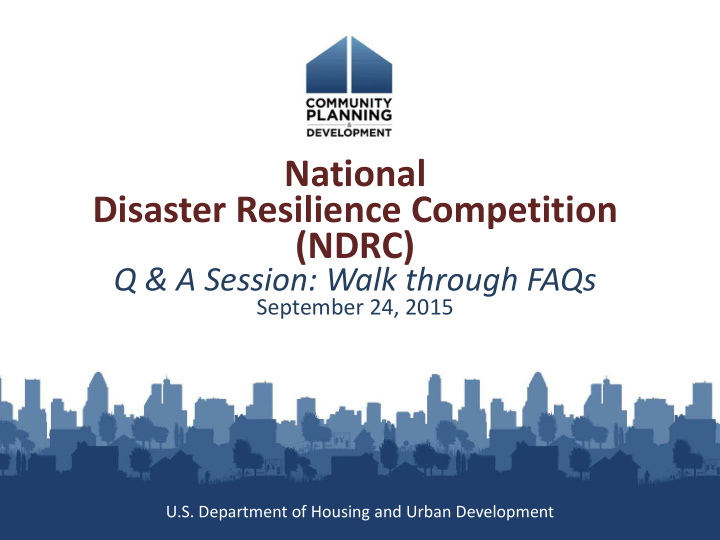 national disaster resilience competition ndrc