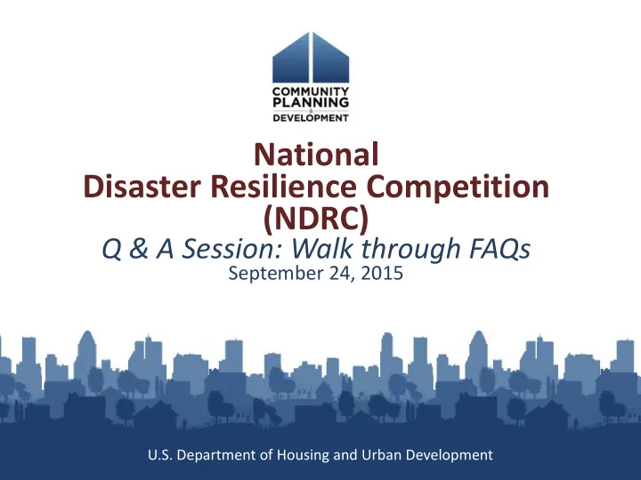 national disaster resilience competition ndrc