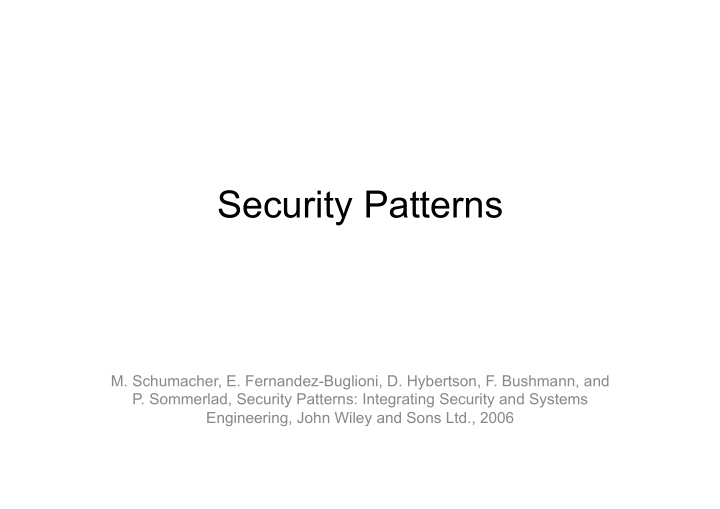 security patterns
