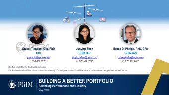 BUILDING A BETTER PORTFOLIO  Balancing Performance and Liquidity  May 2020  Asset Allocation With