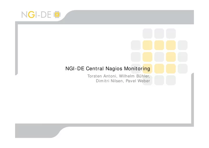 ngi de central nagios monitoring