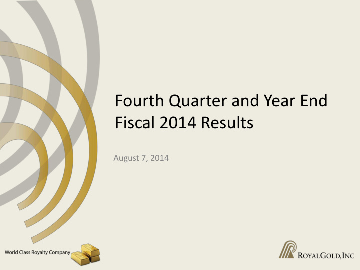fiscal 2014 results
