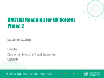 UNCTAD Roadmap for IIA Reform  Phase 2