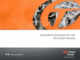 Innovative Solutions for the  Die Cast Industry  We improve your operating efficiency  As a global