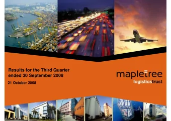 Results for the Third Quarter  ended 30 September 2008  21 October 2008  Disclaimer  This