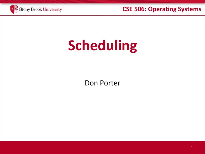scheduling