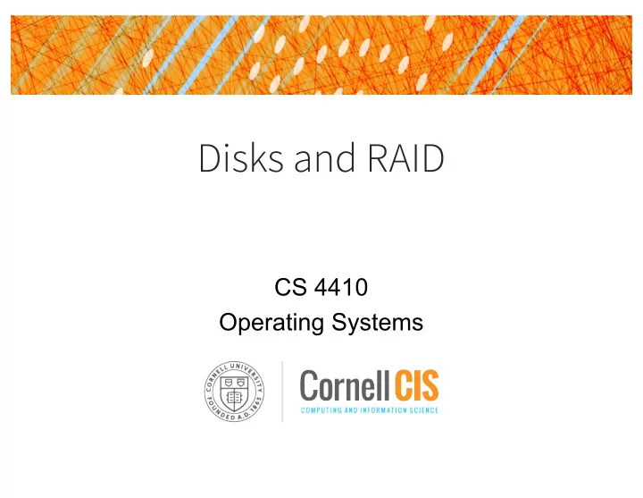 disks and raid