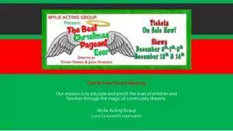 Our mission is to educate and enrich the lives of children and  families through the magic of