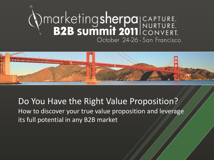 do you have the right value proposition