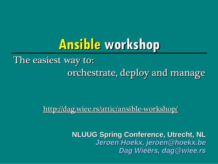 ansible workshop workshop ansible