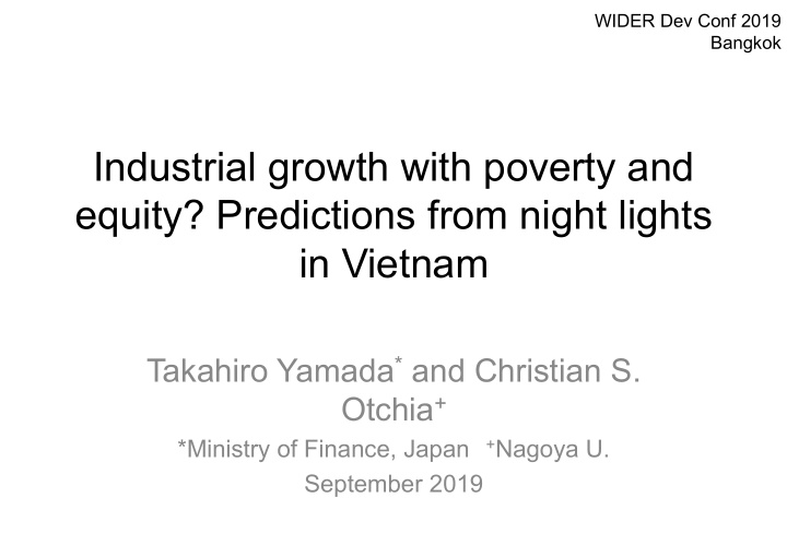 industrial growth with poverty and equity predictions