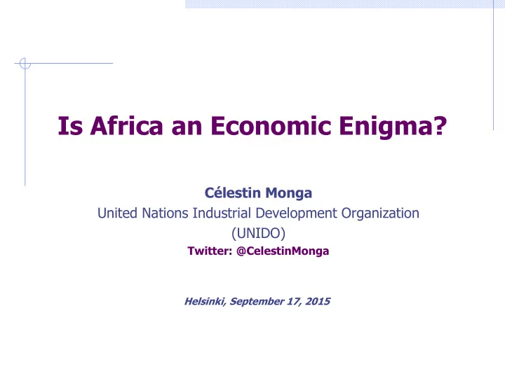 is africa an economic enigma