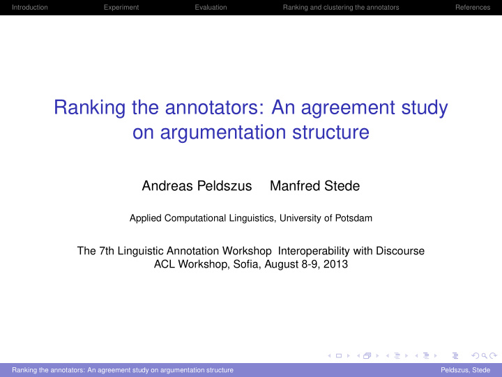 ranking the annotators an agreement study on