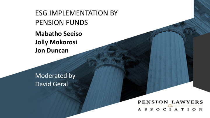 esg implementation by pension funds