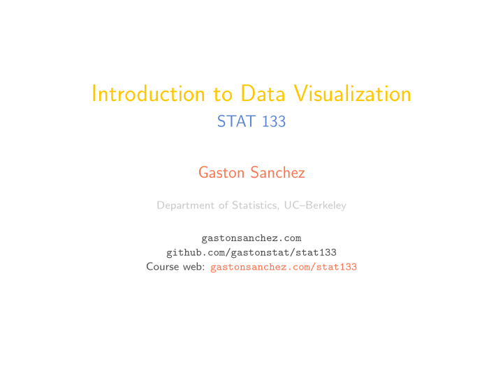 introduction to data visualization