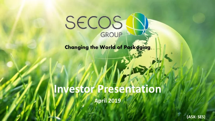 investor presentation