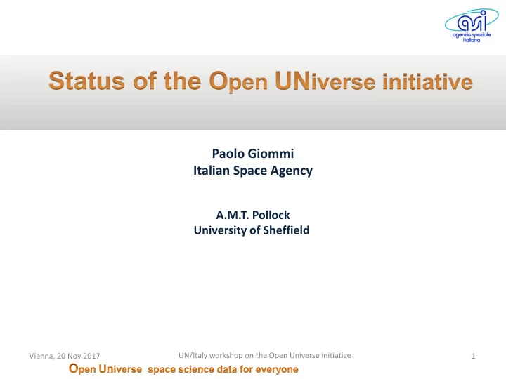 paolo giommi italian space agency