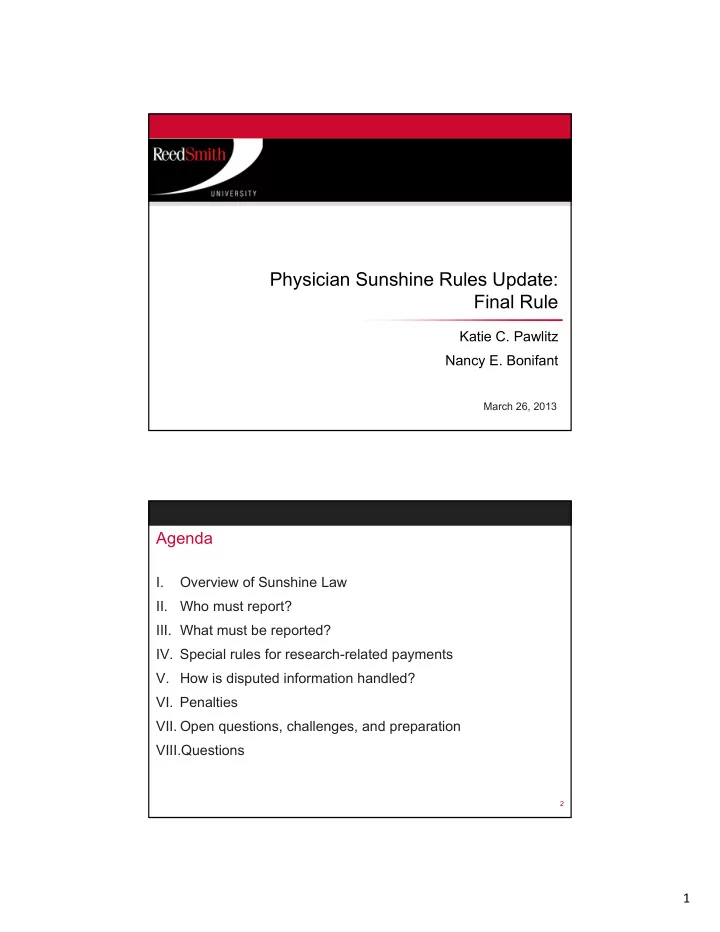 physician sunshine rules update final rule