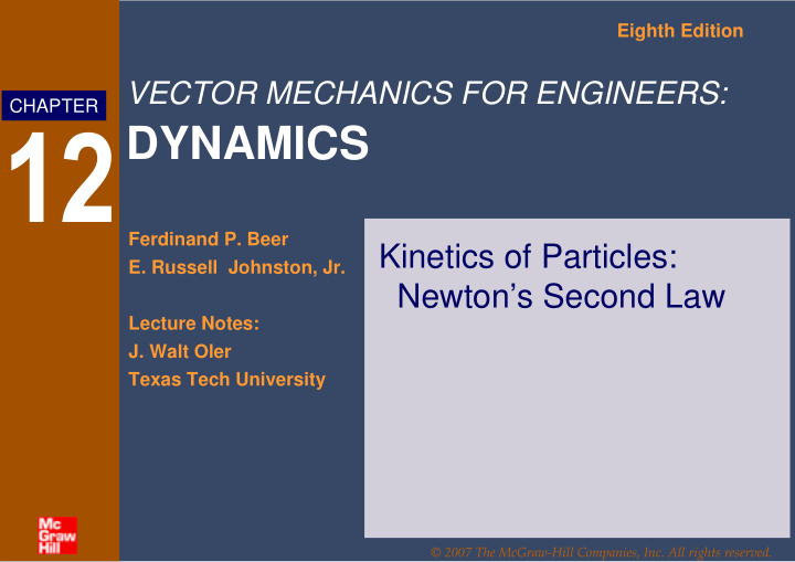 dynamics ferdinand p beer kinetics of particles e russell