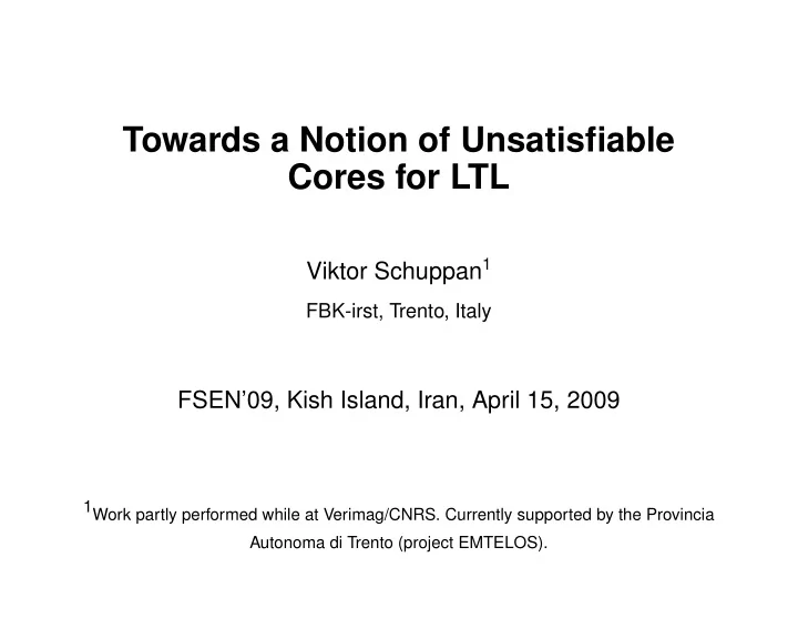 towards a notion of unsatisfiable cores for ltl