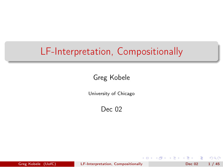 lf interpretation compositionally