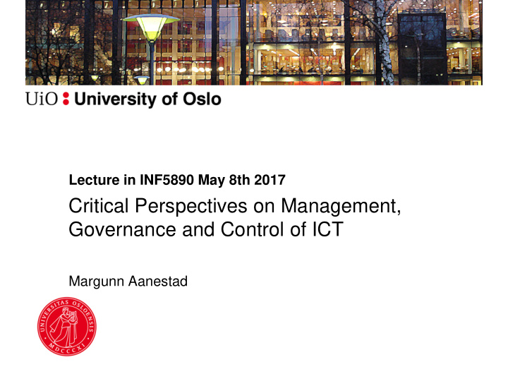 critical perspectives on management governance and