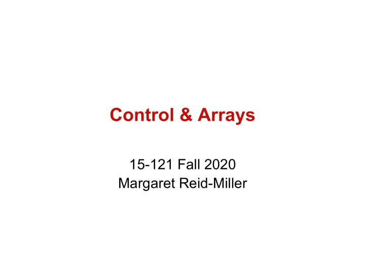 control arrays
