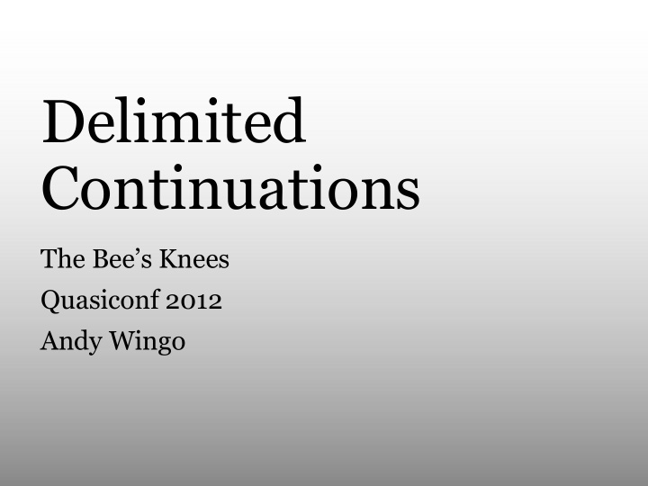 delimited continuations