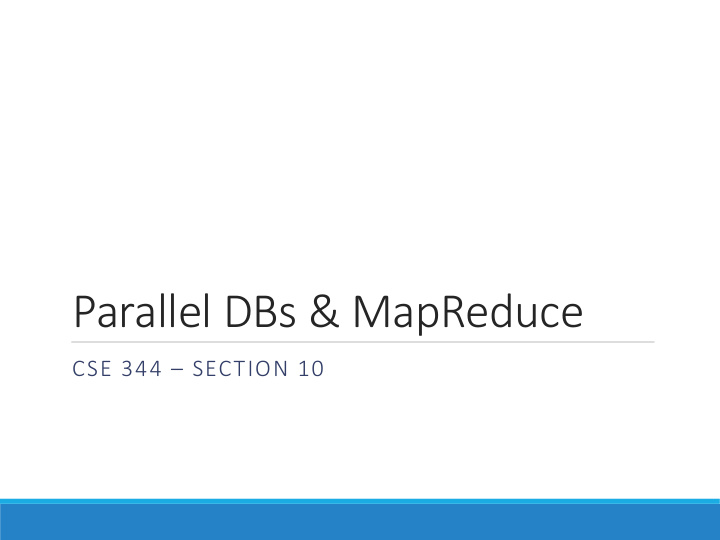 parallel dbs mapreduce