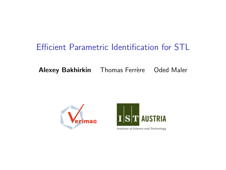 efficient parametric identification for stl