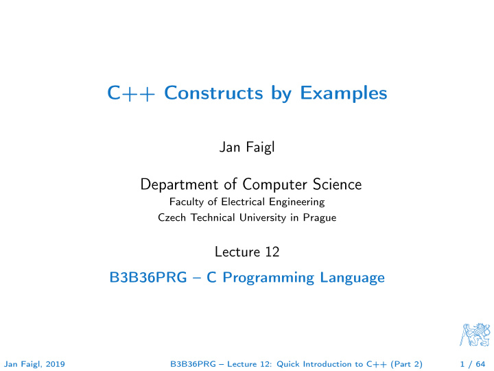 c constructs by examples