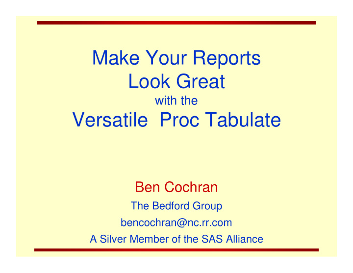 make your reports look great