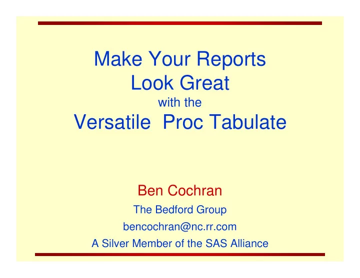 make your reports look great