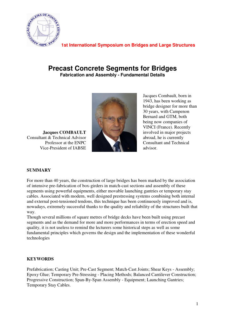 precast concrete segments for bridges fabrication and